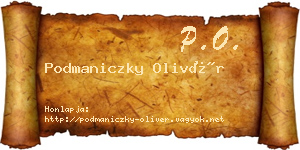 Podmaniczky Olivér névjegykártya